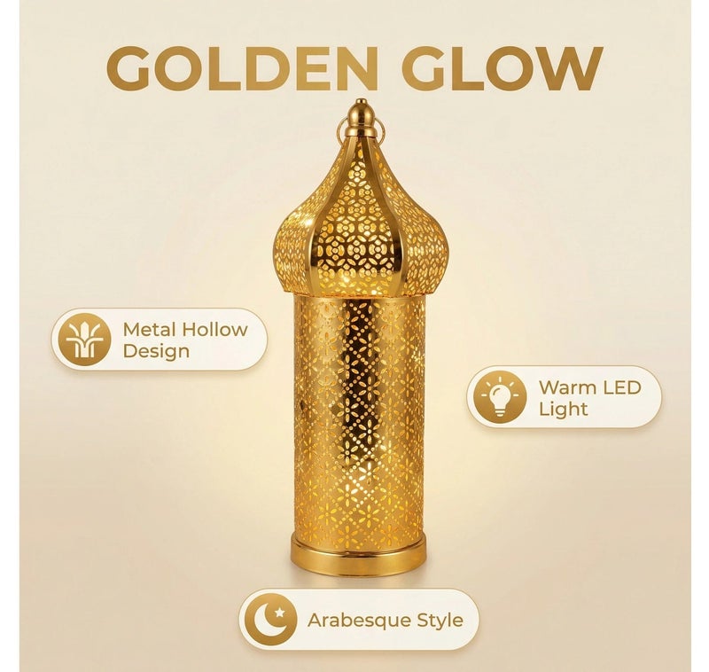 Y&D Ramadan Hollowed-out Led Lantern Iron Home Bedroom Living Room Decorative Lights - Image 3